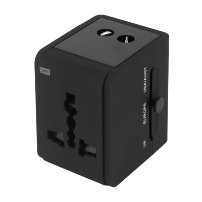 Worldwide Travel Adapter with 2 USB Charging Ports