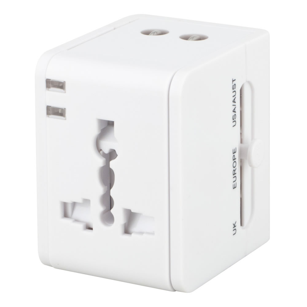 Worldwide Travel Adapter with 2 USB Charging Ports