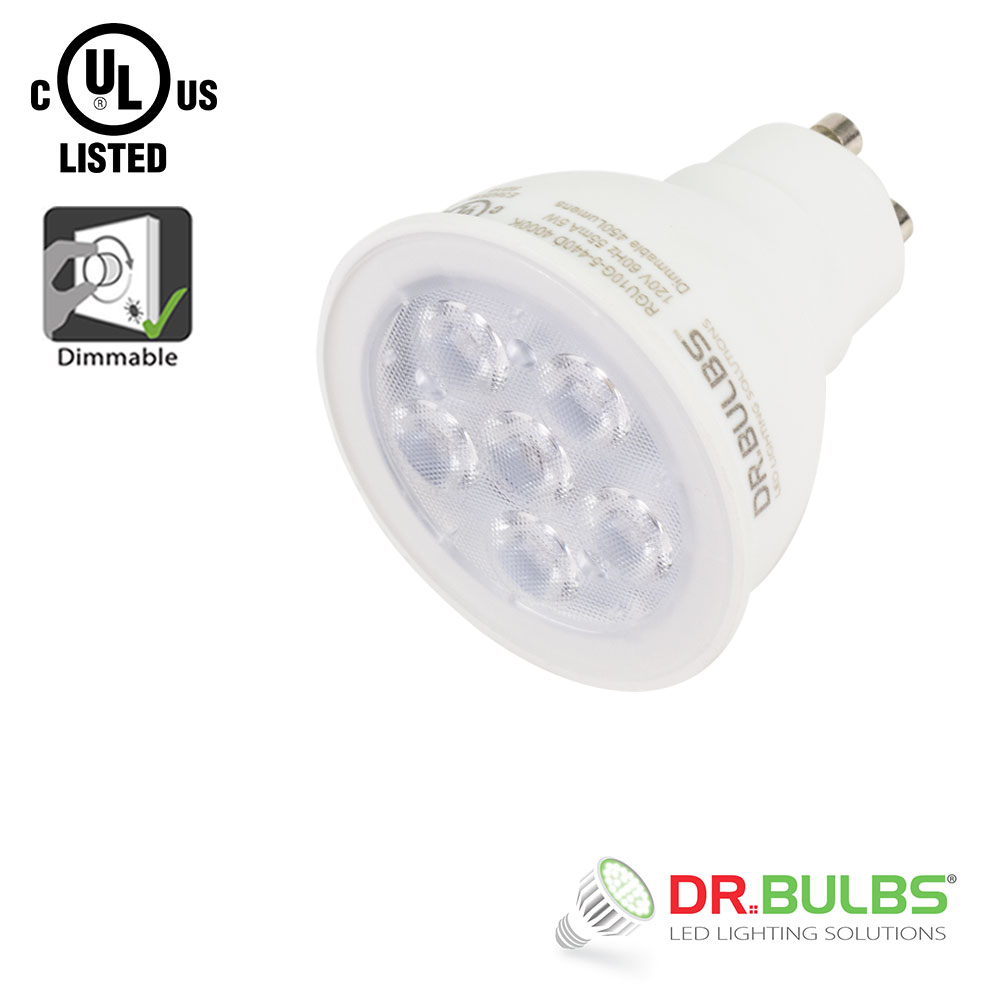 Dr.Bulbs MR16 GU10 5W (Replace 50W Halogen) Soft White Dimmable LED Bulb RGU10G-5-340D