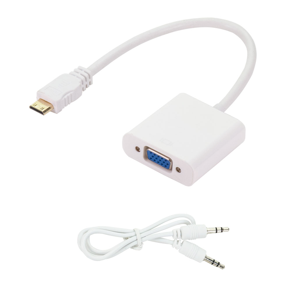 Mini HDMI to VGA Adapter with 3.5mm Audio Cable