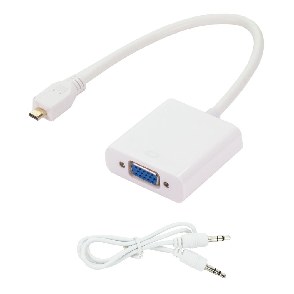 Micro HDMI to VGA Adapter with 3.5mm Audio Cable