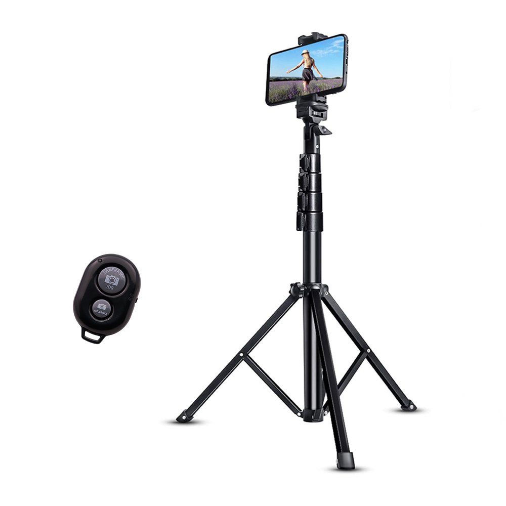 Selfie Stick Tripod, 51" Extendable Tripod Stand with Bluetooth